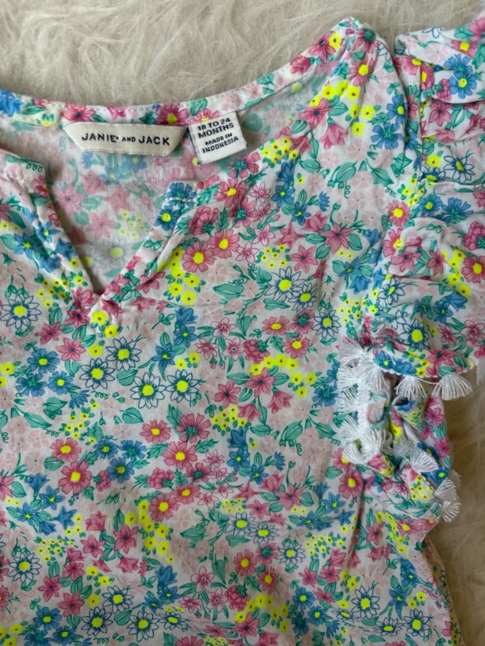 Janie and Jack Dainty Colorful Floral AOP Summer Dress & Bloomers - Picture 2 of 3